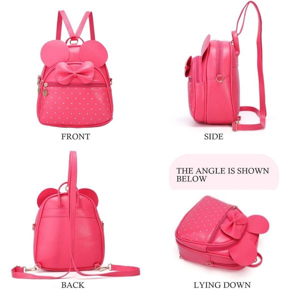 Bowknot Polka Dot Mini Backpack And Convertible Shoulder Bag Purse for Women - Picture 5 of 7